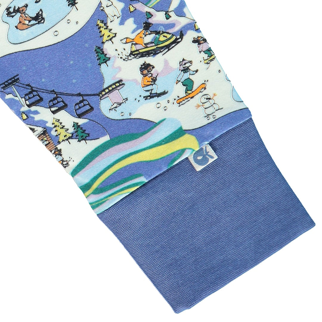 Pajamas with a winter wonderland print