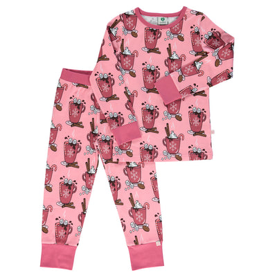 Pyjamas with hot chocolate