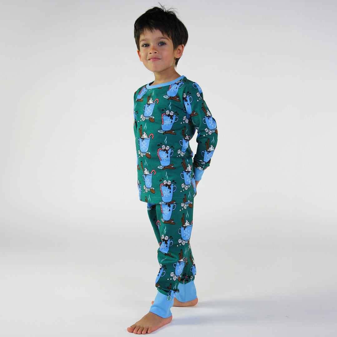 Pyjamas with hot chocolate
