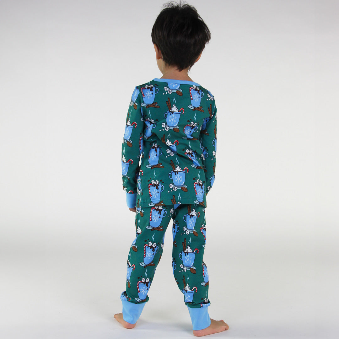 Pyjamas with hot chocolate