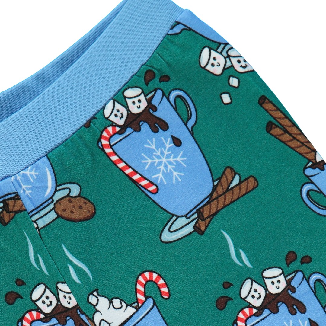 Pyjamas with hot chocolate