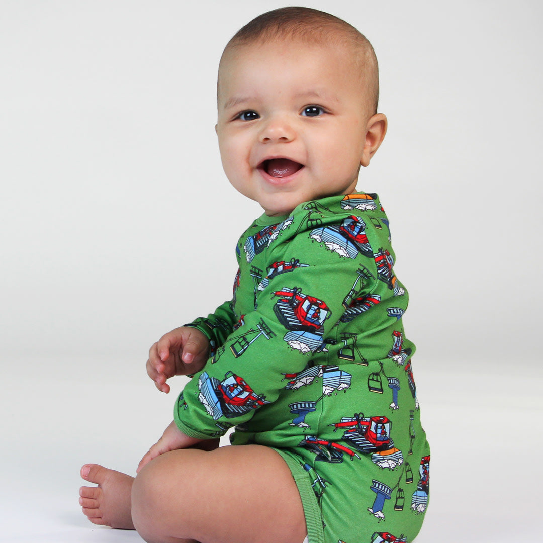 Long-sleeved bodysuit with snow groomer
