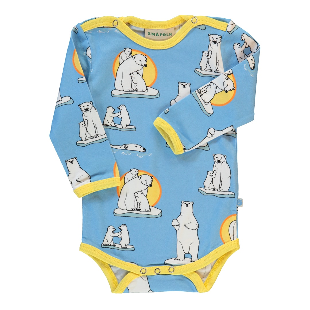 Long-sleeved bodysuit with polar bears