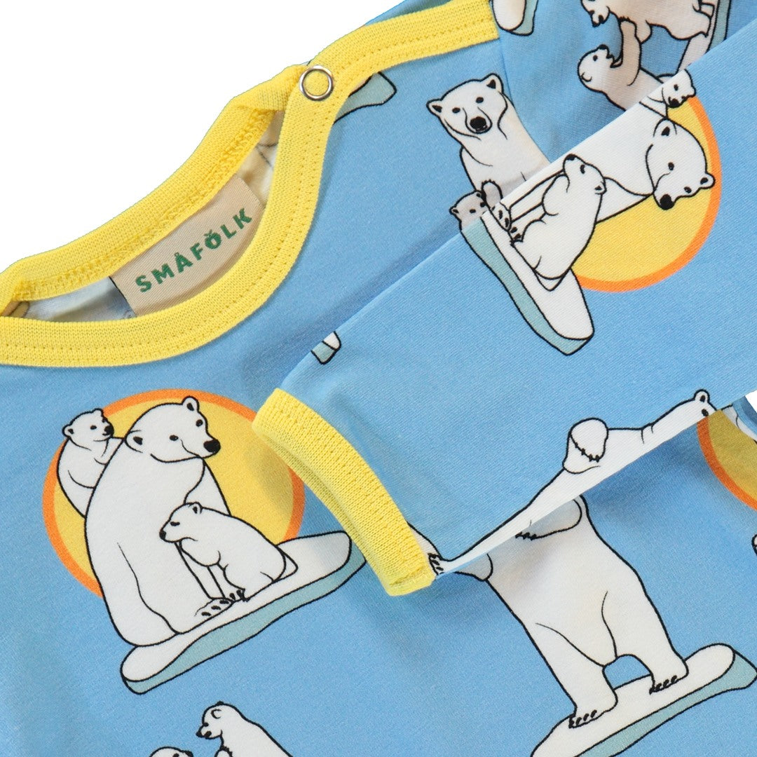 Long-sleeved bodysuit with polar bears