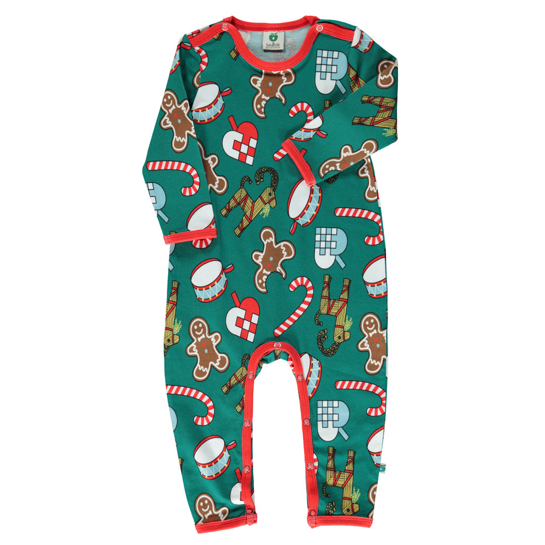 Long-sleeved all-in-one with Christmas decorations