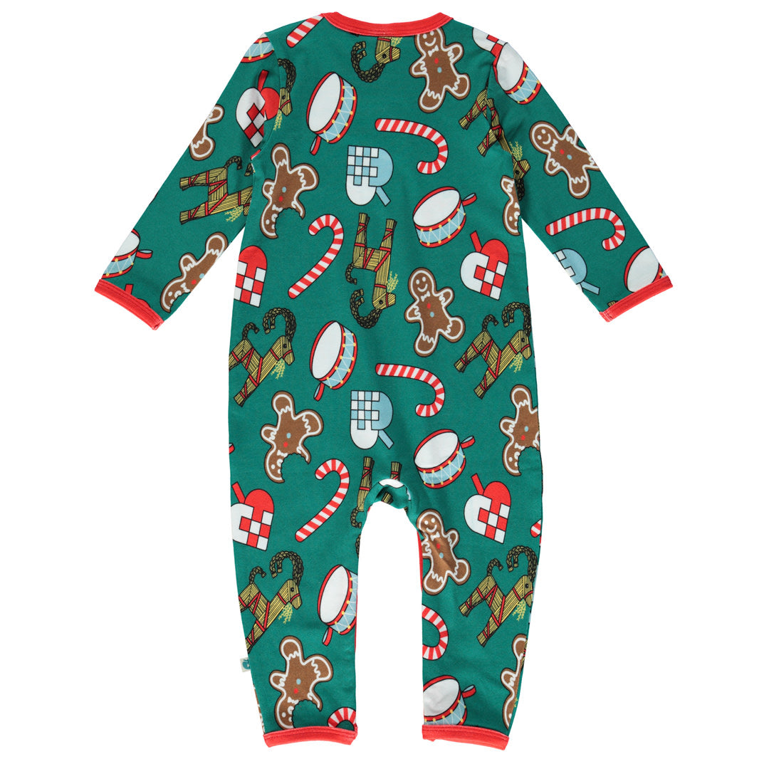 Long-sleeved all-in-one with Christmas decorations