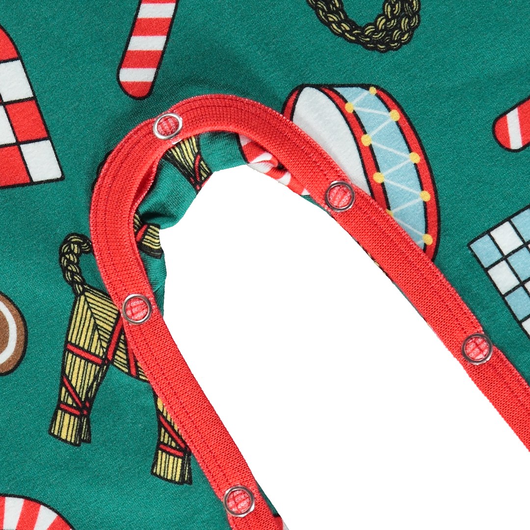 Long-sleeved all-in-one with Christmas decorations