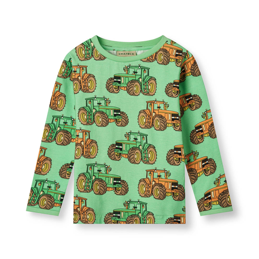 Long-sleeved shirt with tractors
