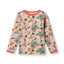 Long-sleeved blouse with strawberries