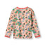 Long-sleeved blouse with strawberries