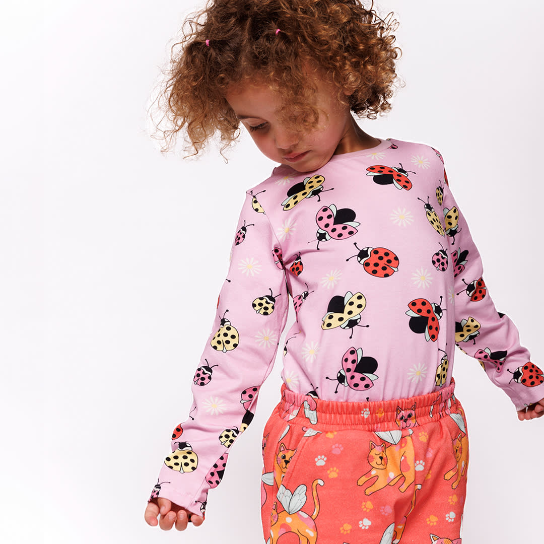 Long-sleeved ladybug blouse