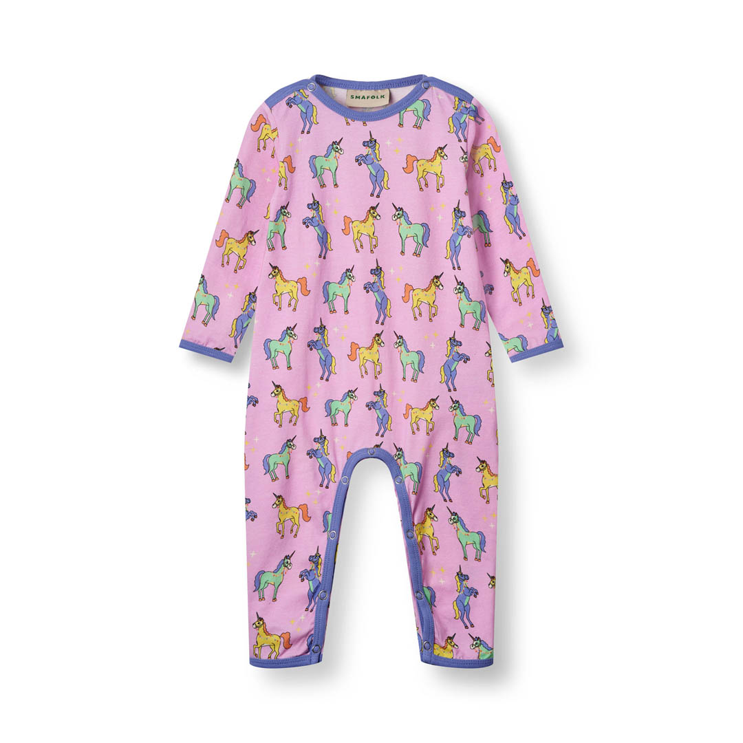 Long-sleeved unicorn sleepsuit