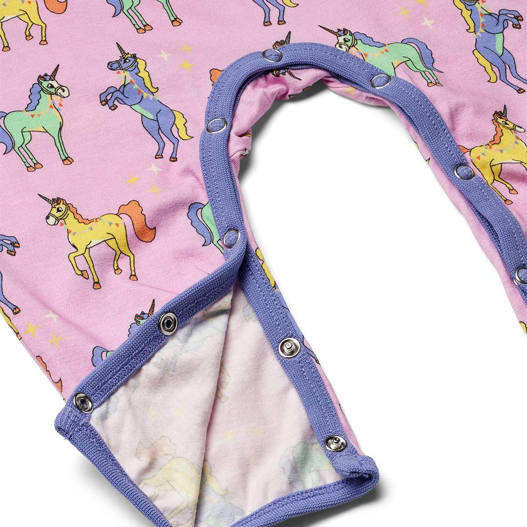 Long-sleeved unicorn sleepsuit