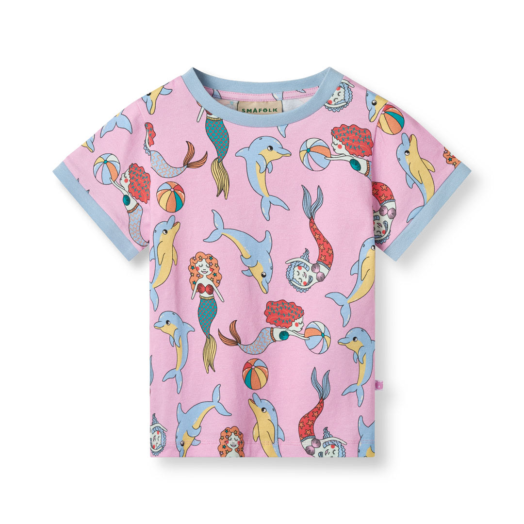 T-shirt med havfruer og delfiner