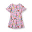 Short-sleeved dress with mermaids and dolphins