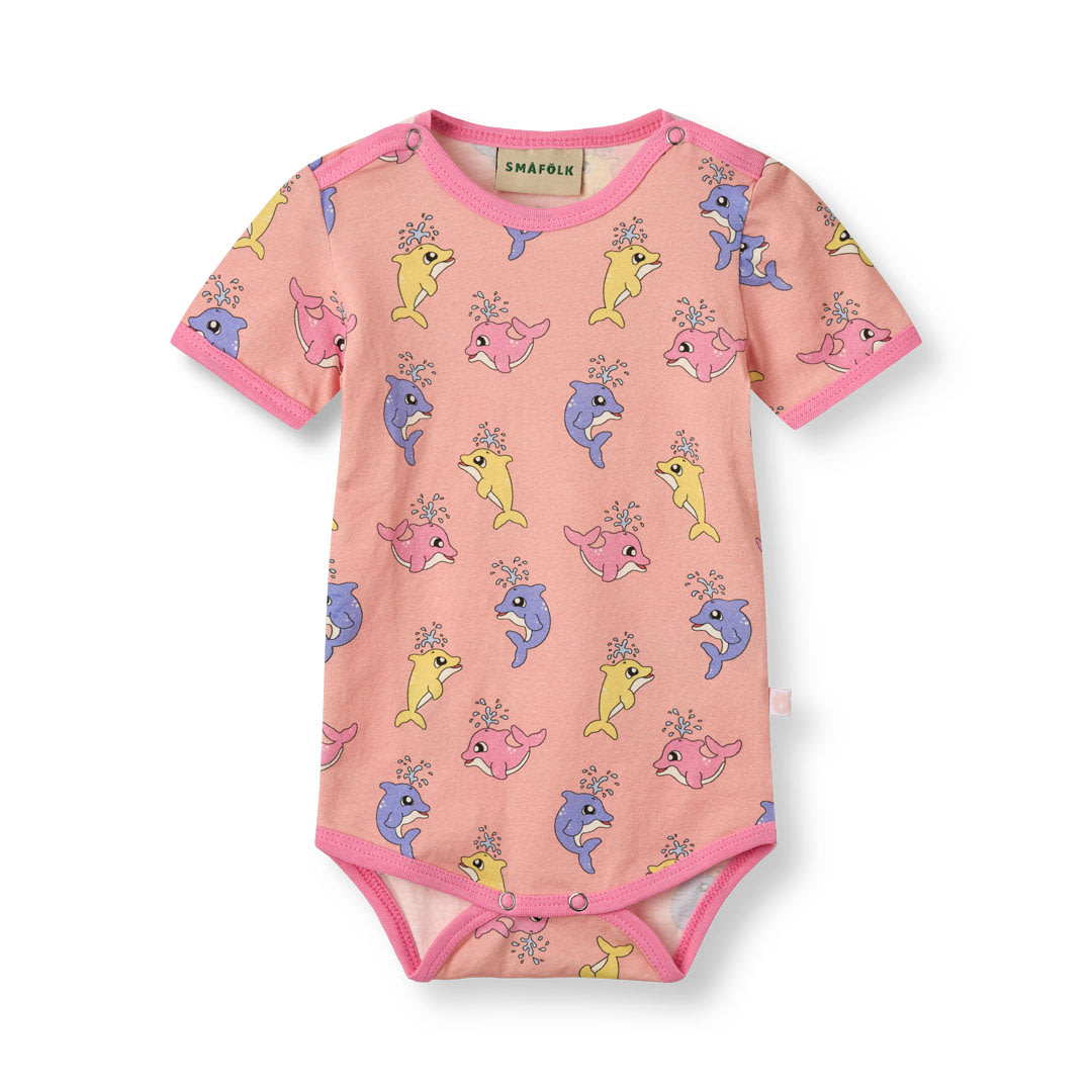 Kortærmet body med babydelfiner