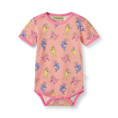 Kortærmet body med babydelfiner