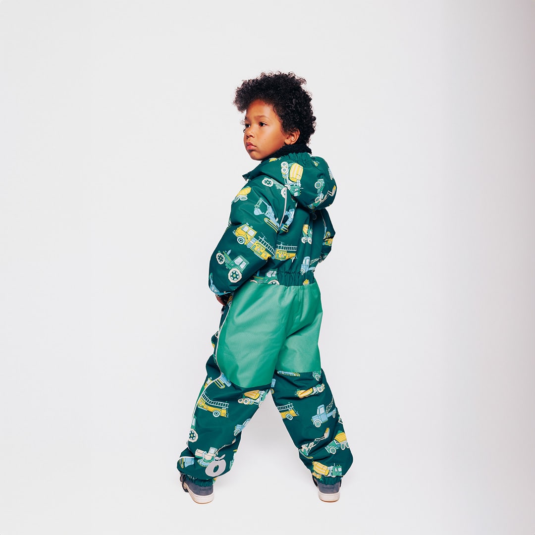 Kids' snowsuit with vehicles