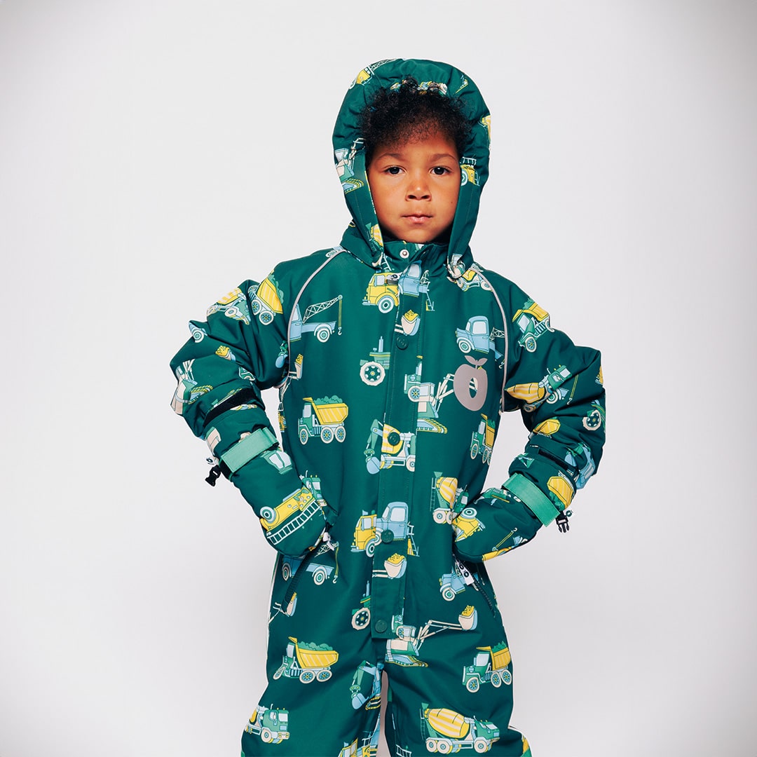 Kids' snowsuit with vehicles