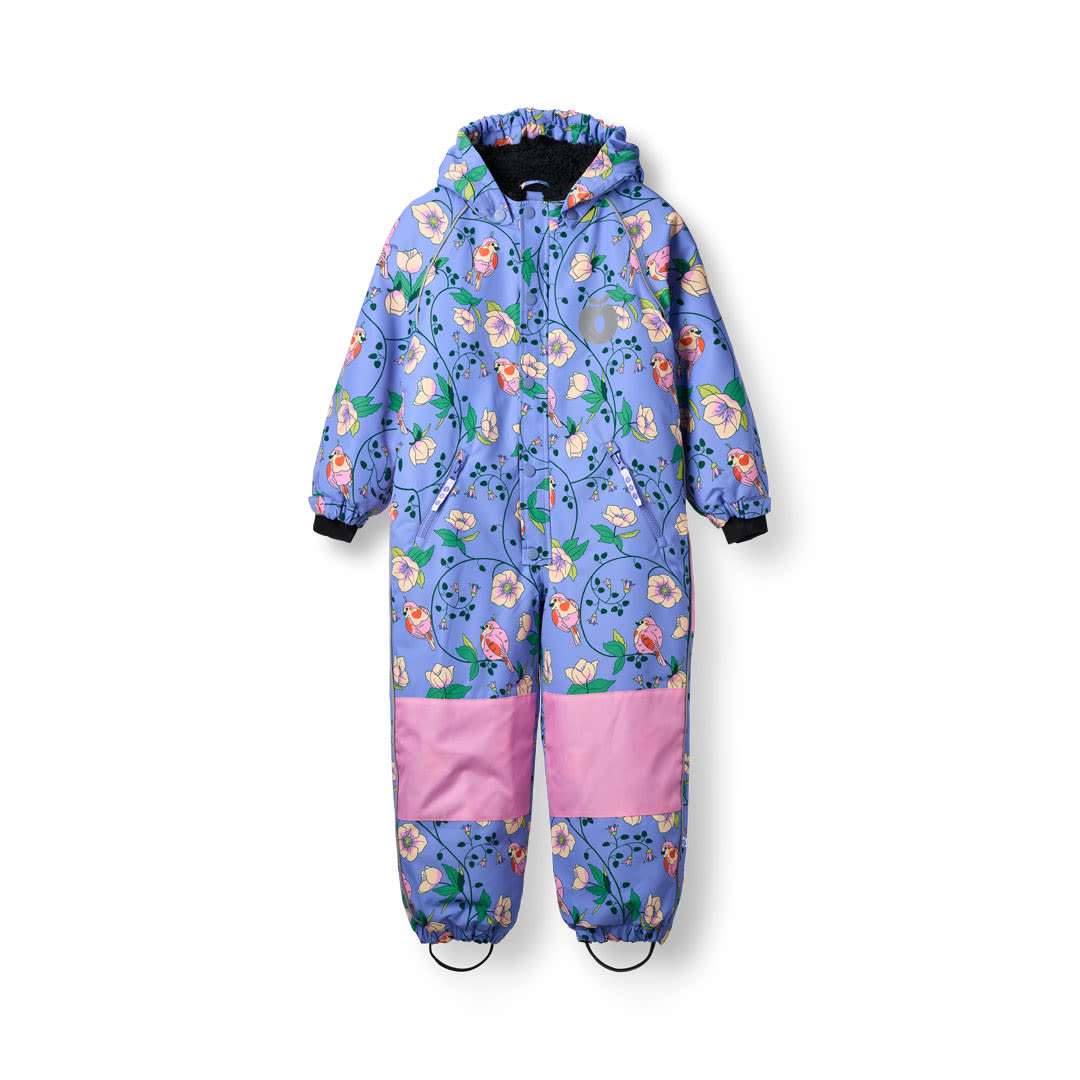 Kids' snowsuit with birds and flowers