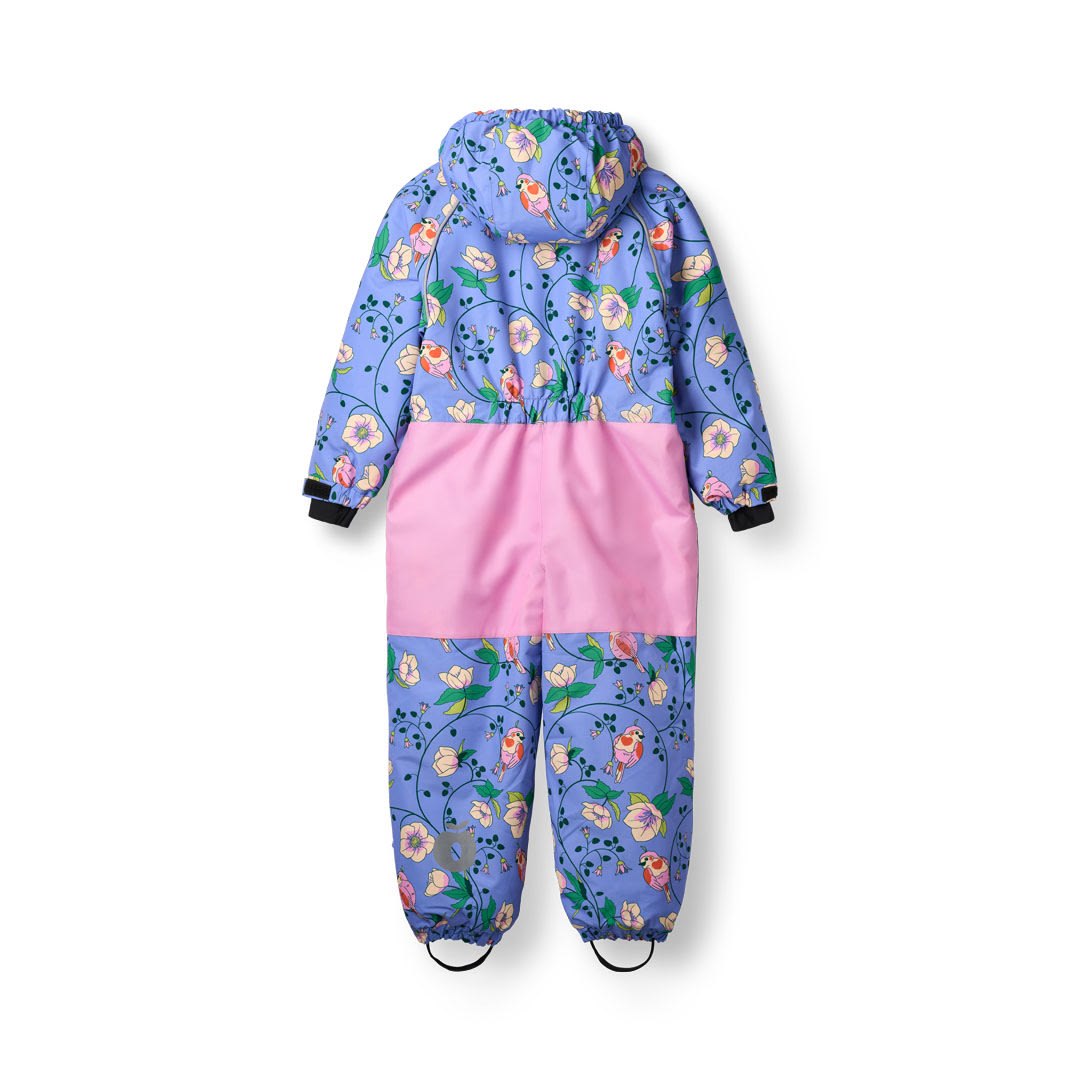 Kids' snowsuit with birds and flowers