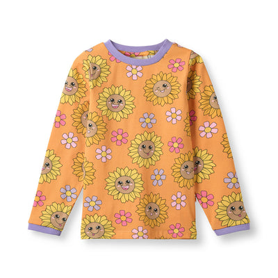 Elstar long-sleeved blouse with sunflowers