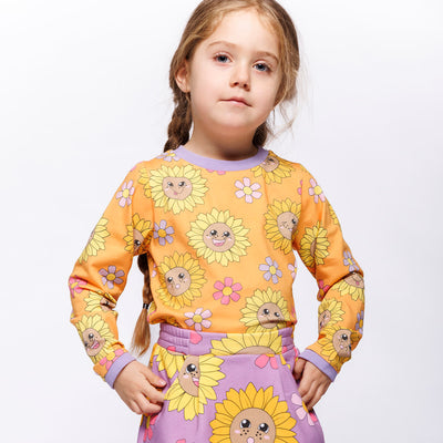 Elstar long-sleeved blouse with sunflowers