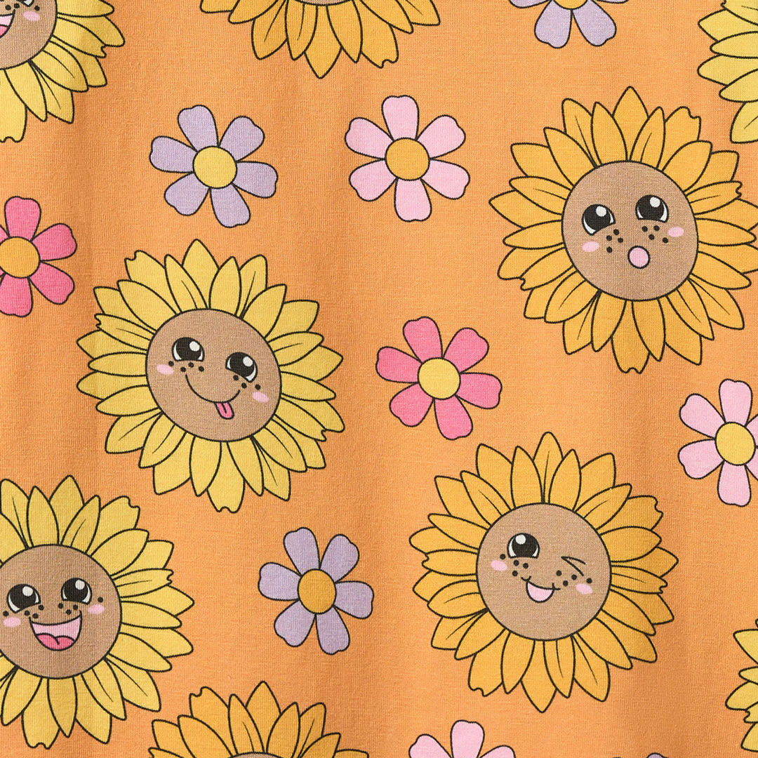 Elstar long-sleeved blouse with sunflowers