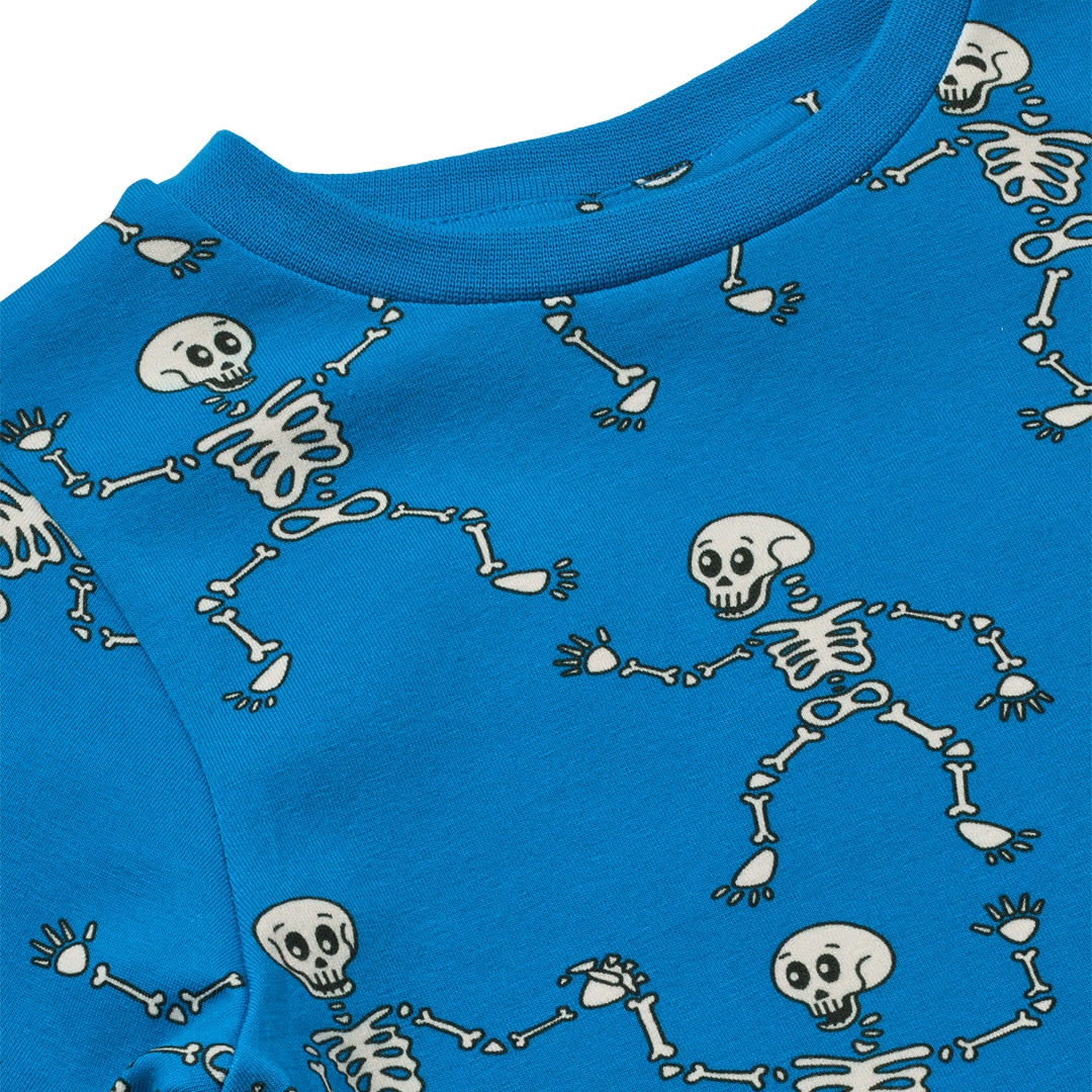 Gala langærmet bluse med skeletter