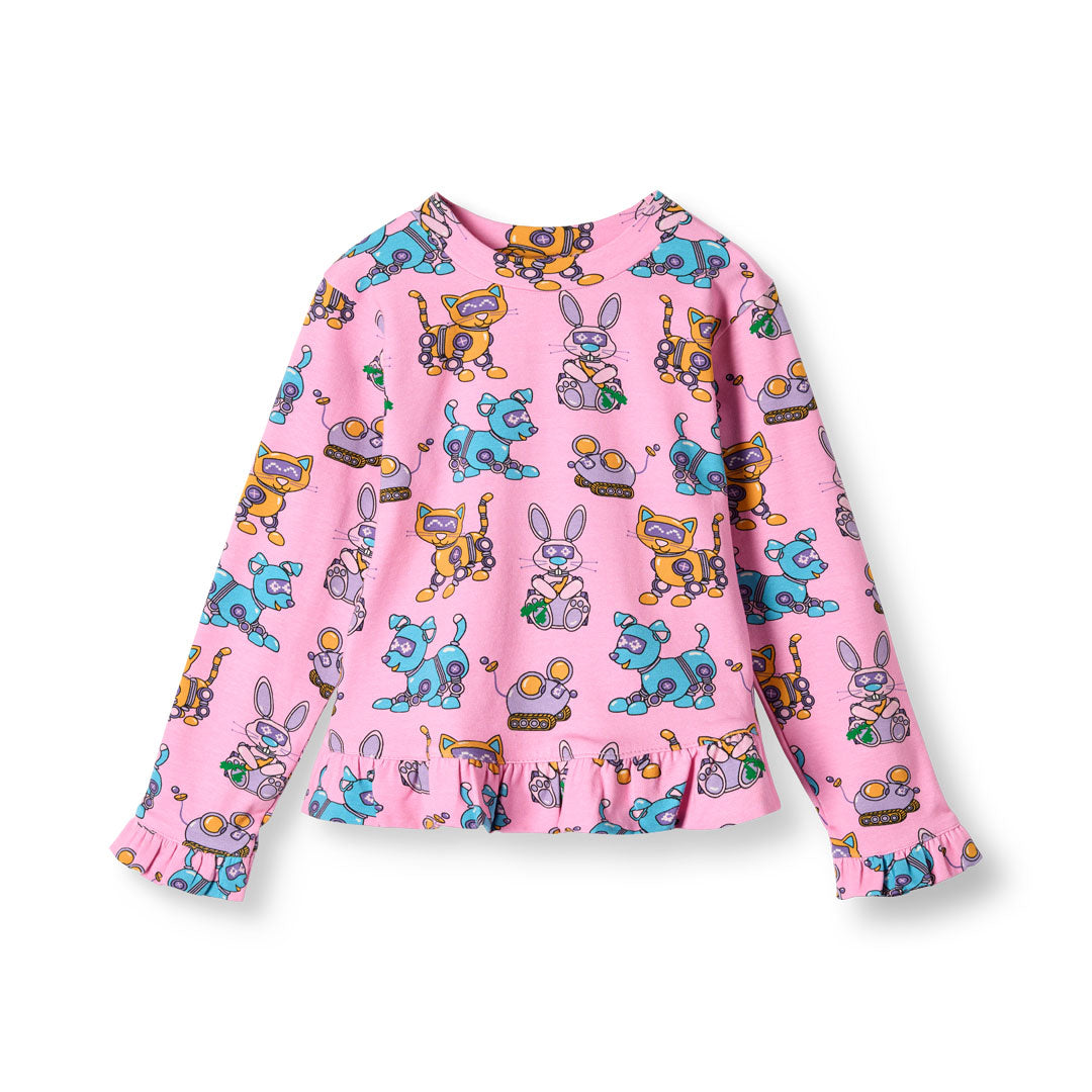 Dabinett long-sleeved top with robot pet