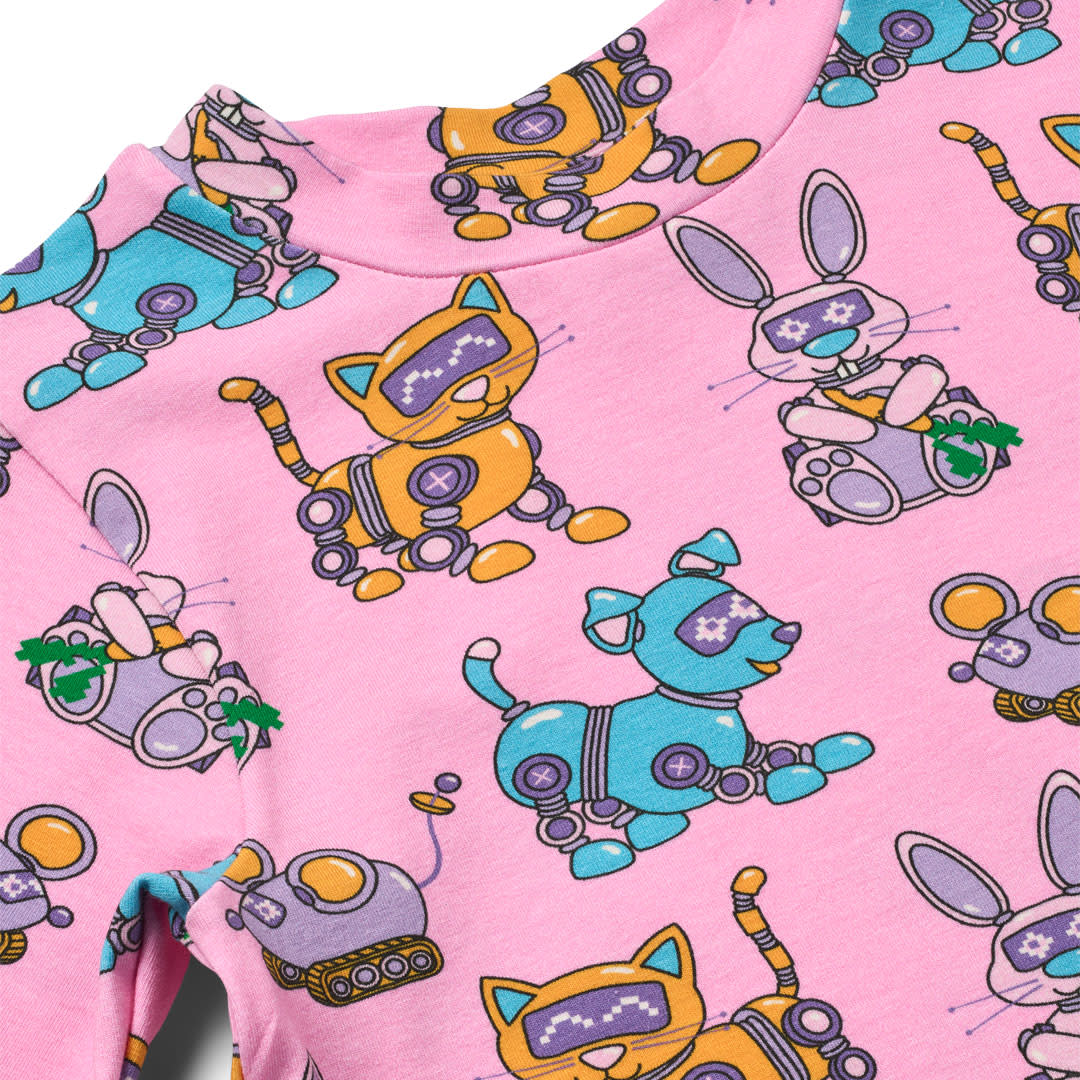 Dabinett long-sleeved top with robot pet