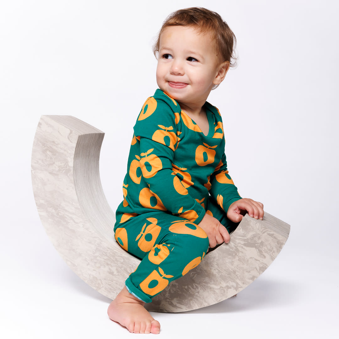 Ulm long-sleeved bodysuit with apples