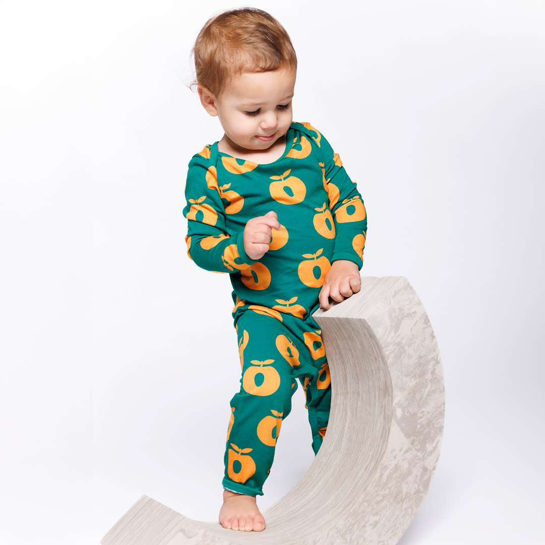 Ulm long-sleeved bodysuit with apples