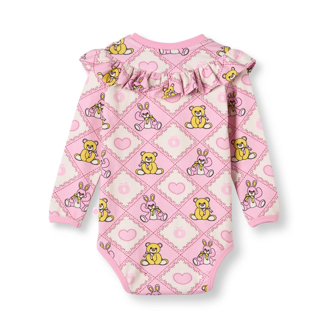 Paula Red long-sleeved bodysuit with teddy bears