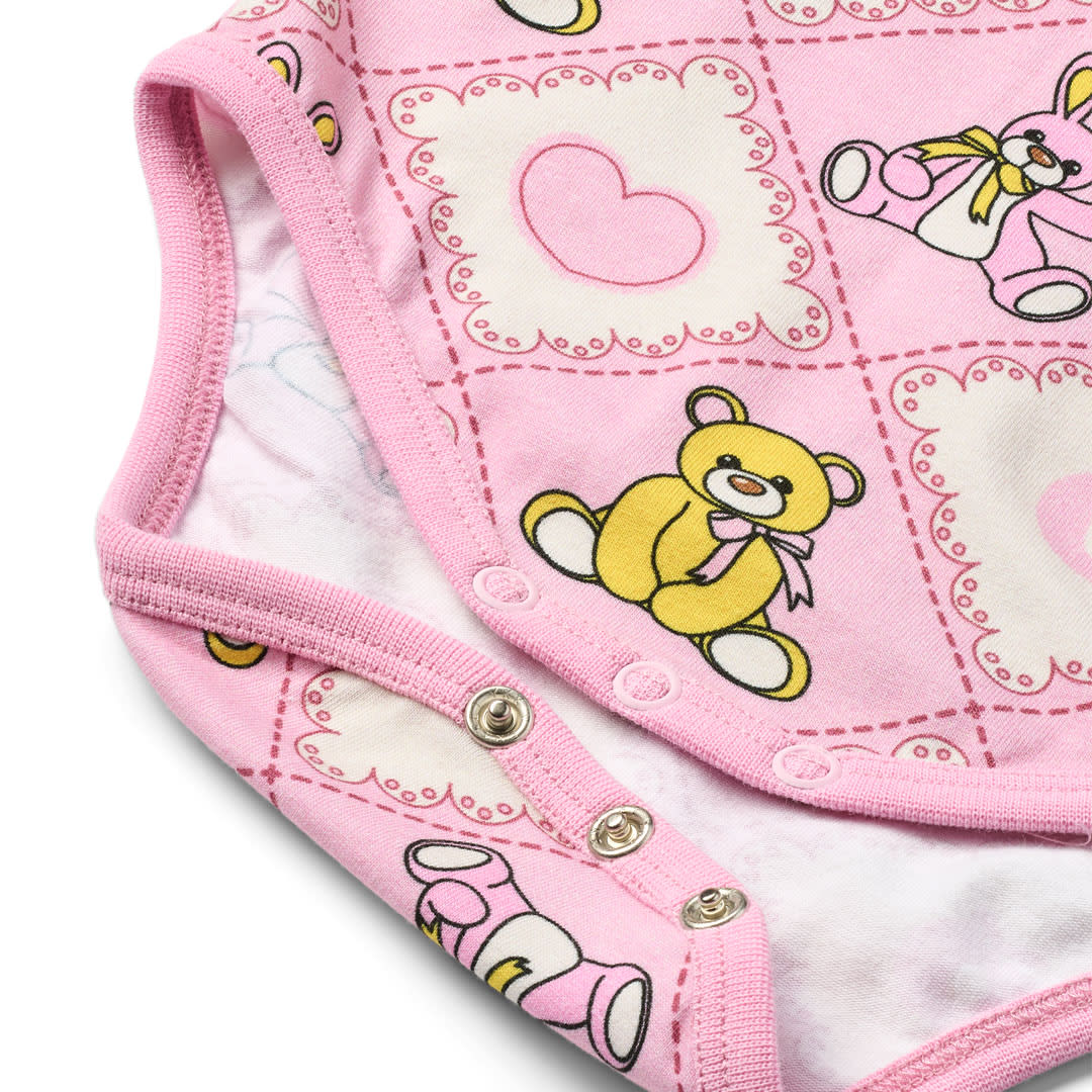 Paula Red long-sleeved bodysuit with teddy bears
