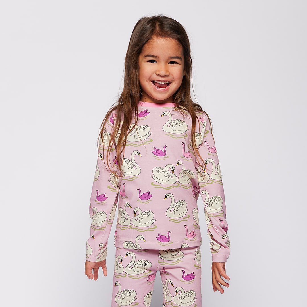Gala long-sleeved blouse with swans