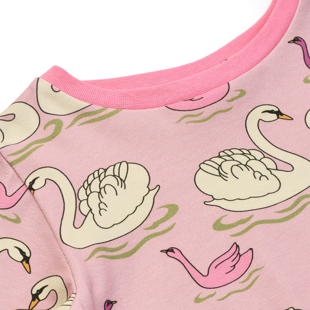 Gala long-sleeved blouse with swans