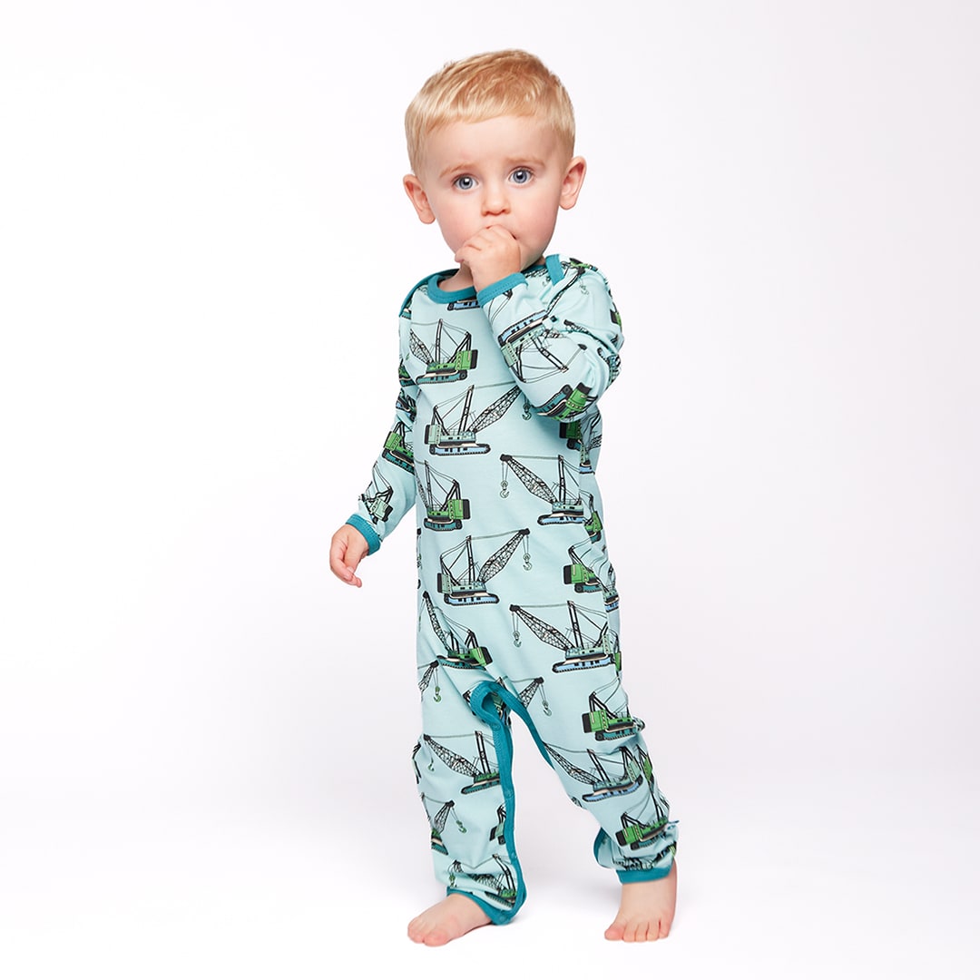 Ulm long-sleeved onesie with crane machinery
