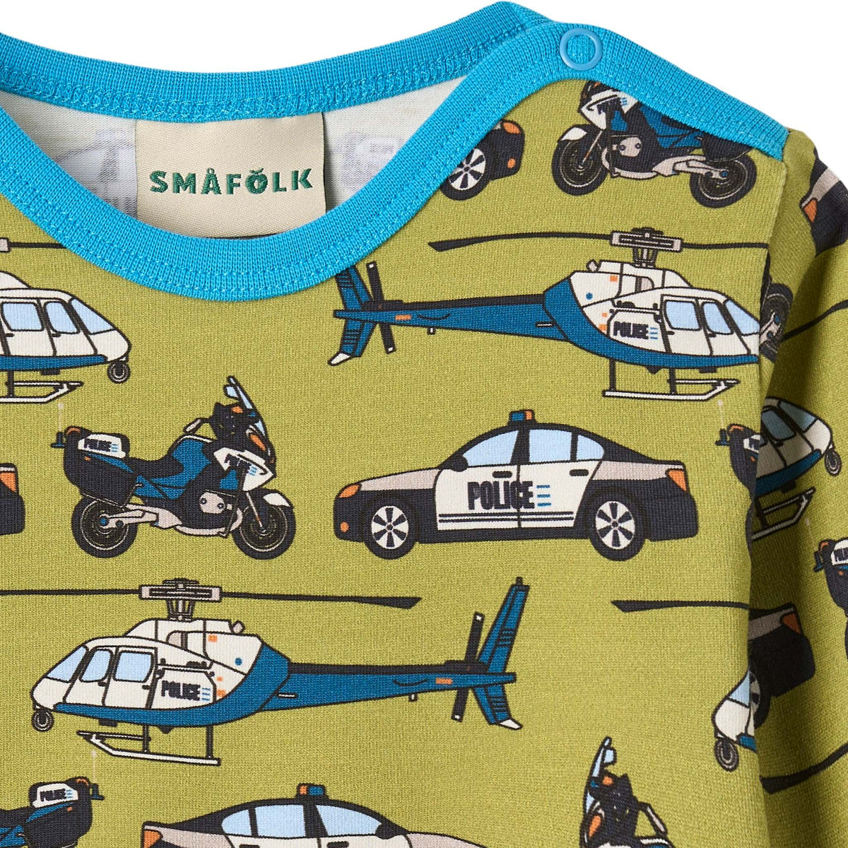 Elstar long-sleeved bodysuit with police car print