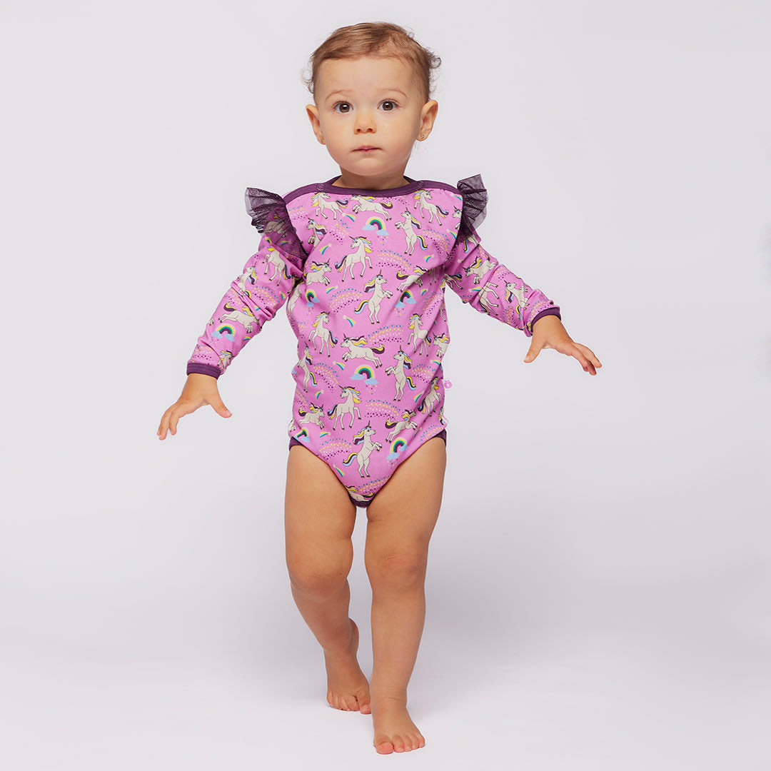 Regent long-sleeved unicorn bodysuit