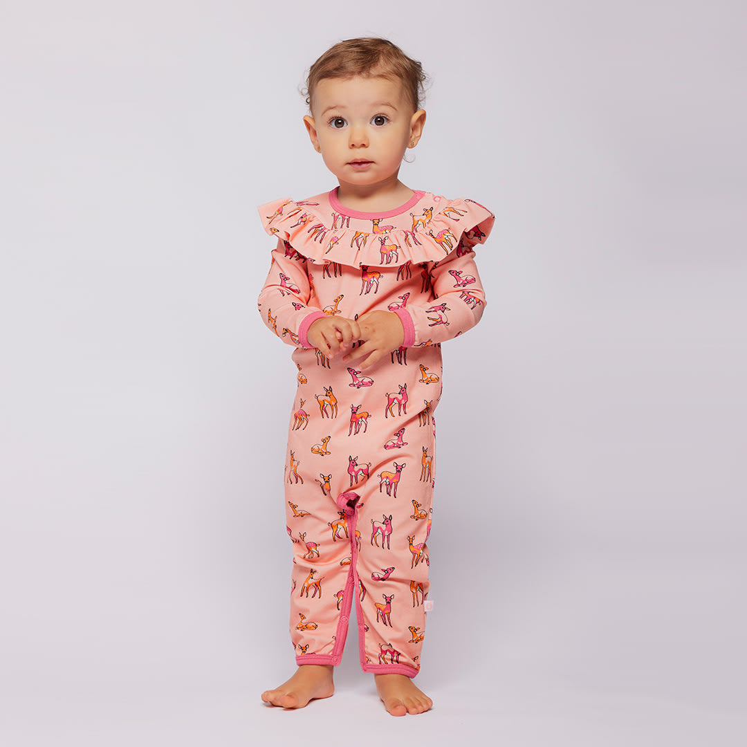 Paula Red long-sleeved bodysuit with deer