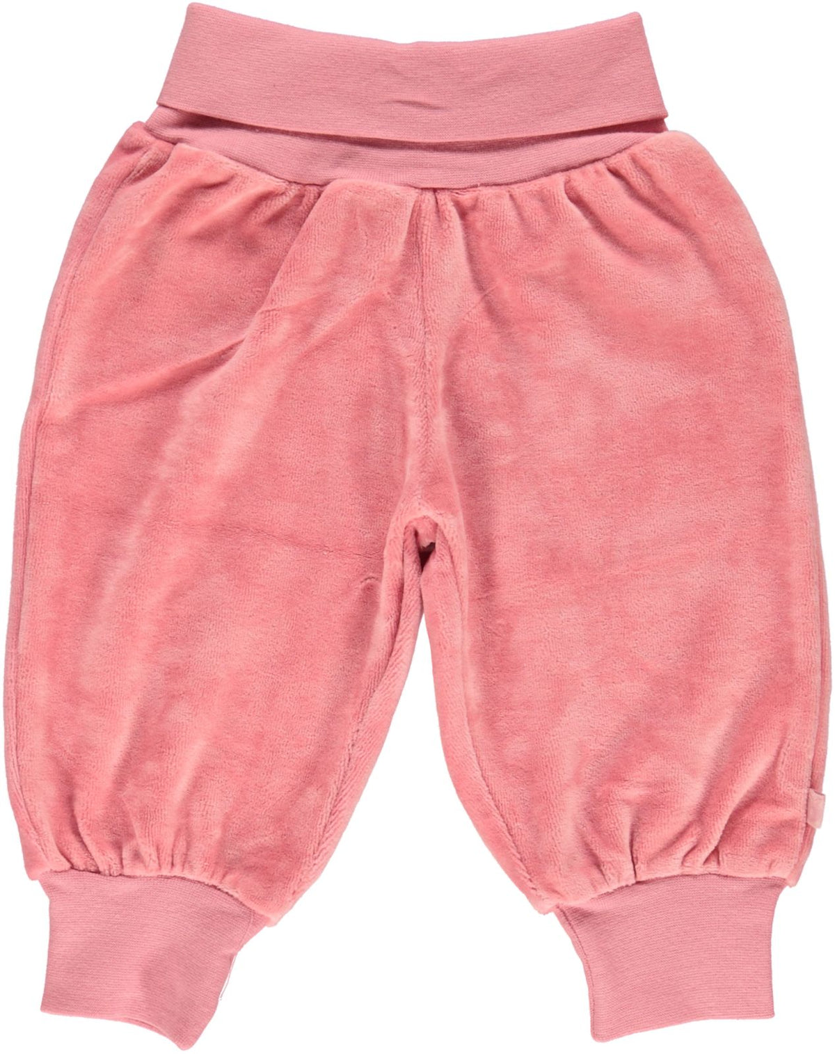 Velour Baby trousers with wide ribbing