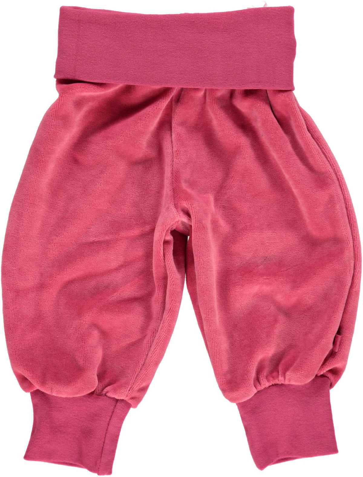 Velour Baby trousers with wide ribbing