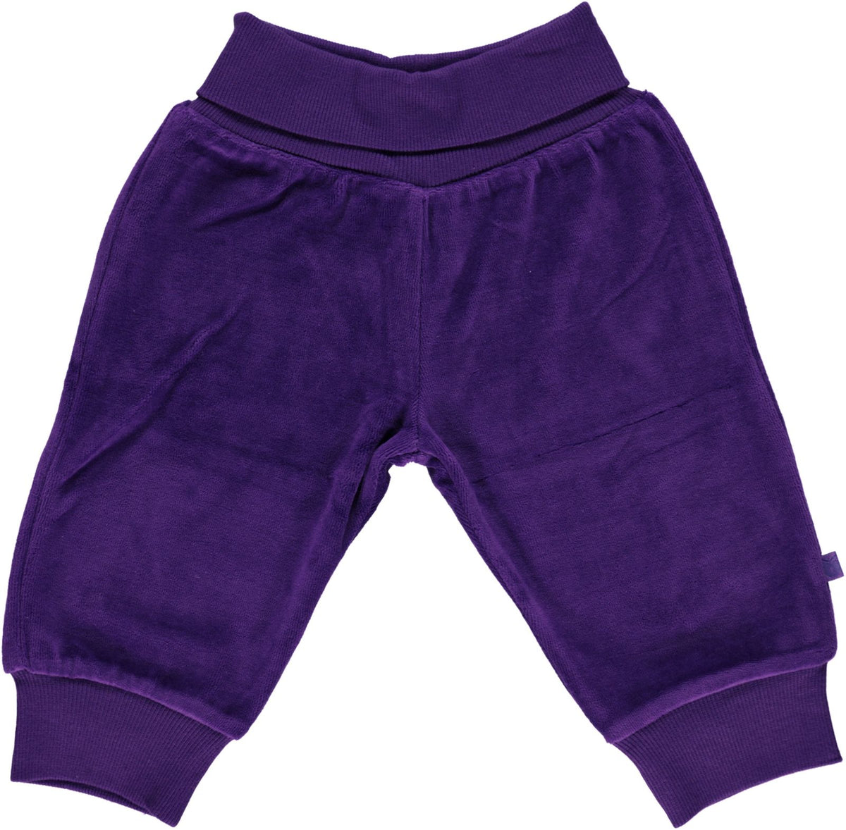Velour Baby trousers with wide ribbing