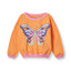 Sweatshirt med sommerfugl i orange 