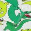 Long-sleeved bodysuit with crocodiles