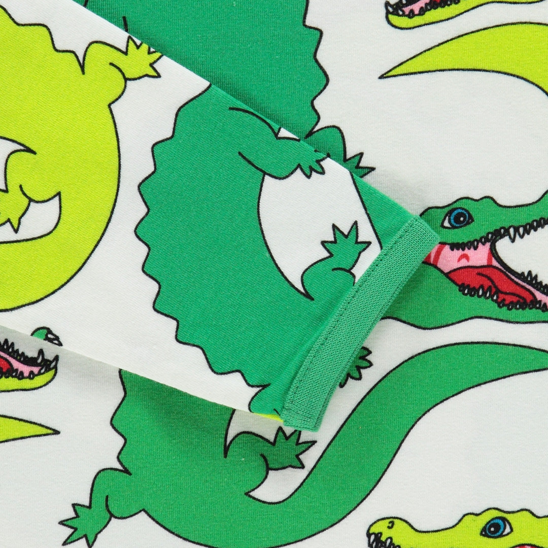 Long-sleeved bodysuit with crocodiles