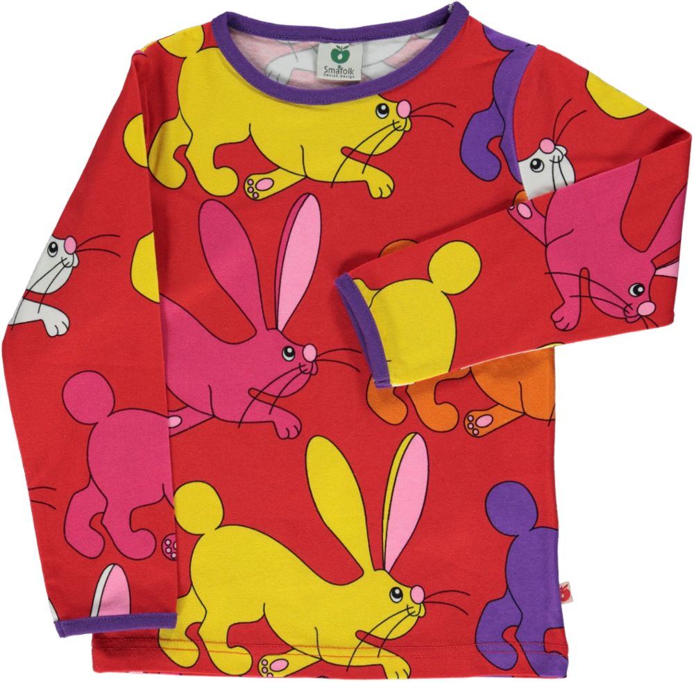 Long-sleeved t-shirt with rabbit print