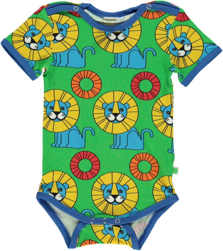 Short-sleeved bodysuit with lions