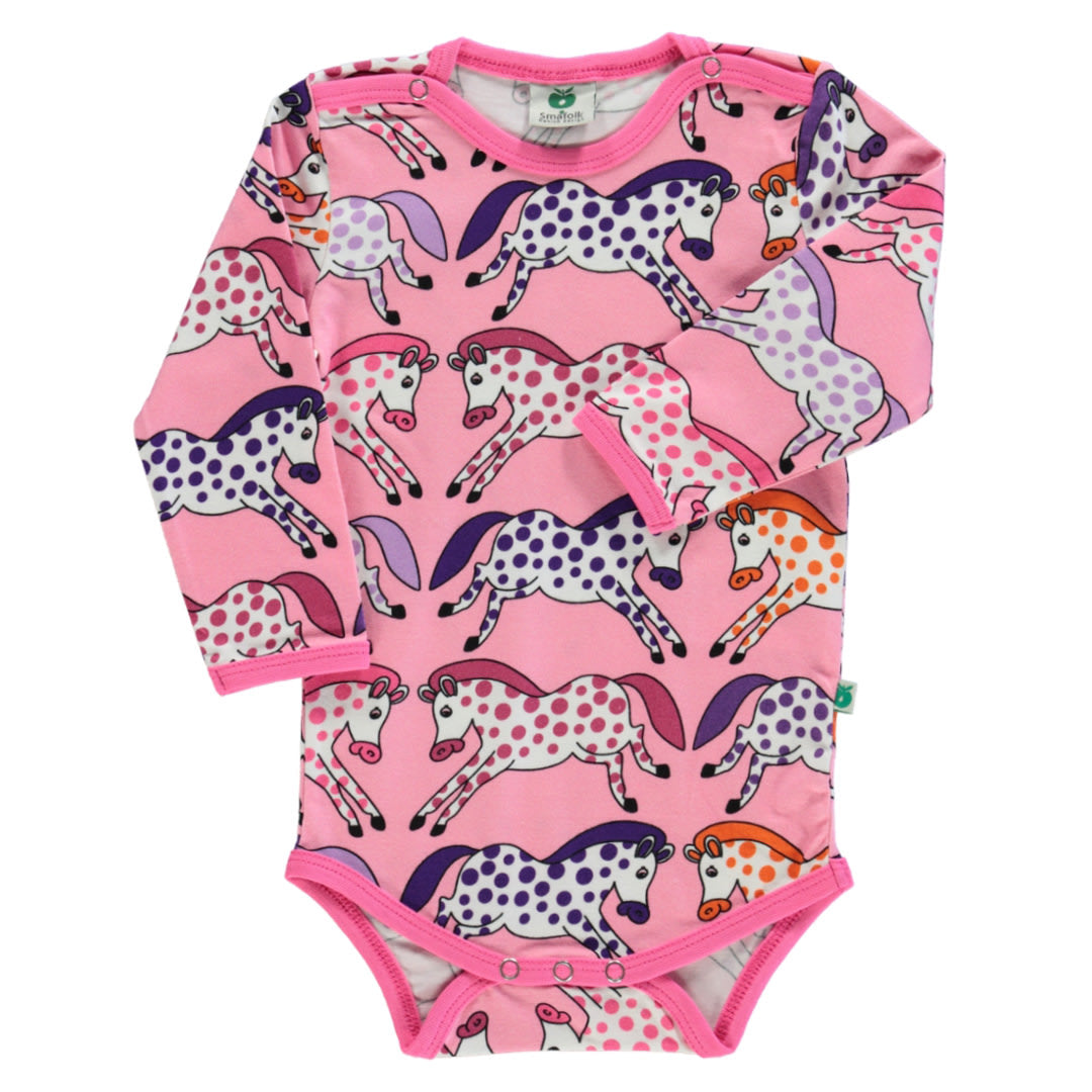 Long-sleeved bodysuit with horses